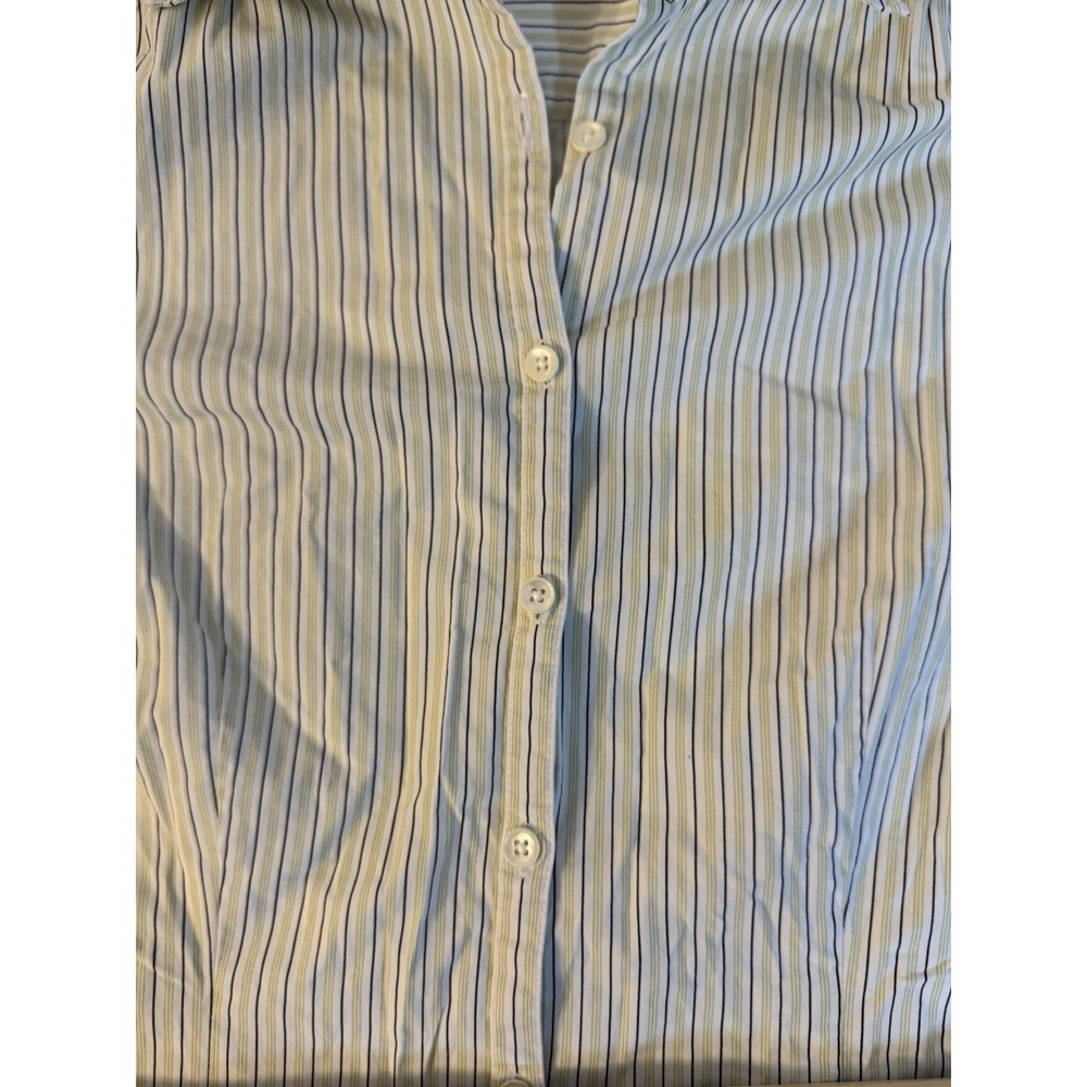 Preppy/ Classic/ Ann Taylor Cotton, Striped Button Up/size Medium - Picture 6 of 7